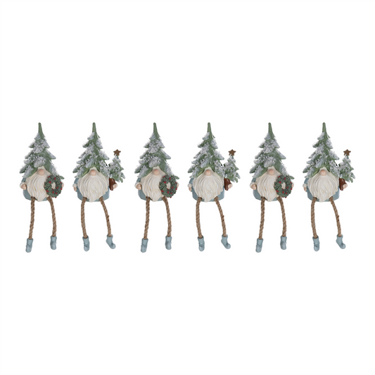 Pine Tree Gnome Shelf Sitter Figurine (Set of 6) -Ship Only
