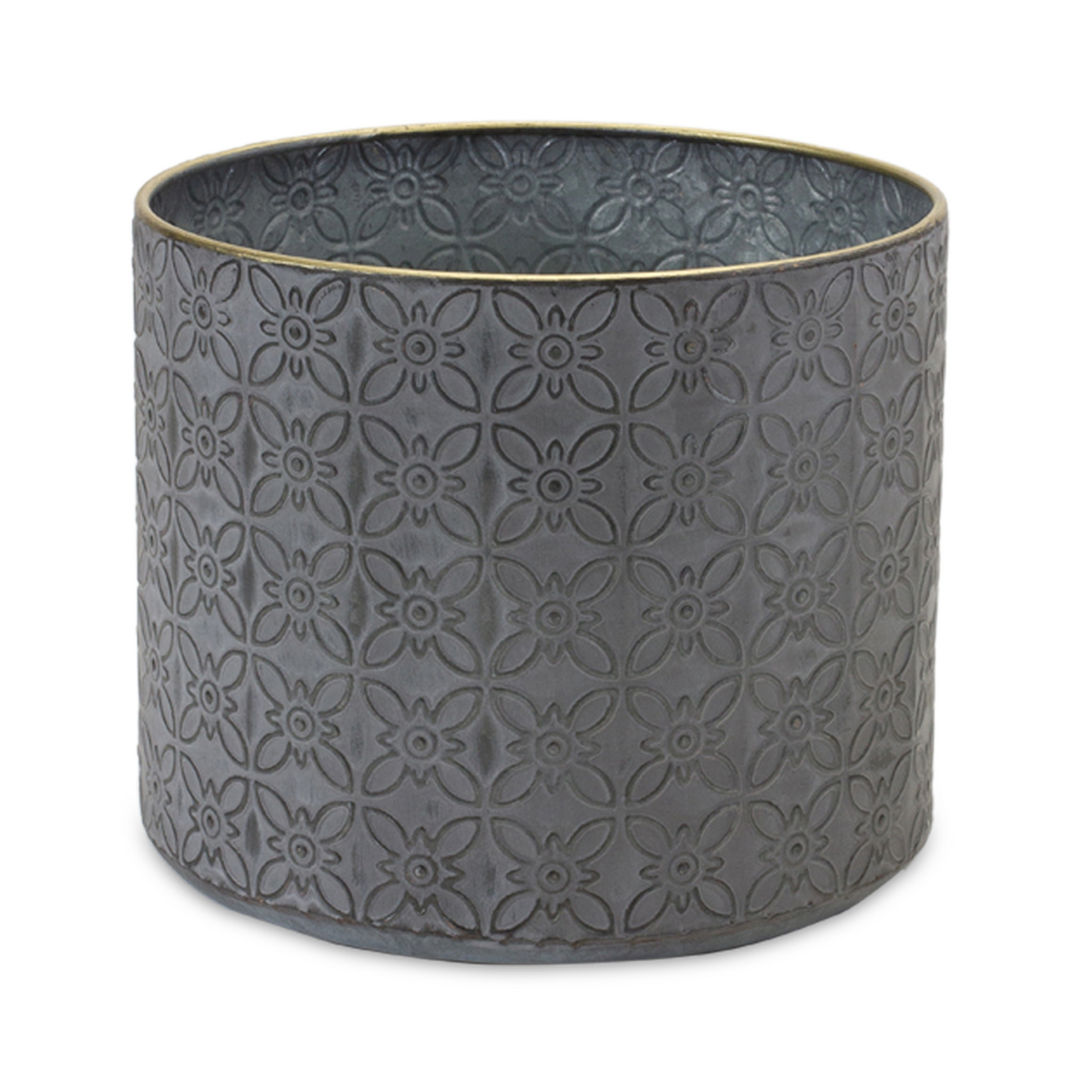 Ornate Geometric Metal Planter (Set of 4) -Ship Only