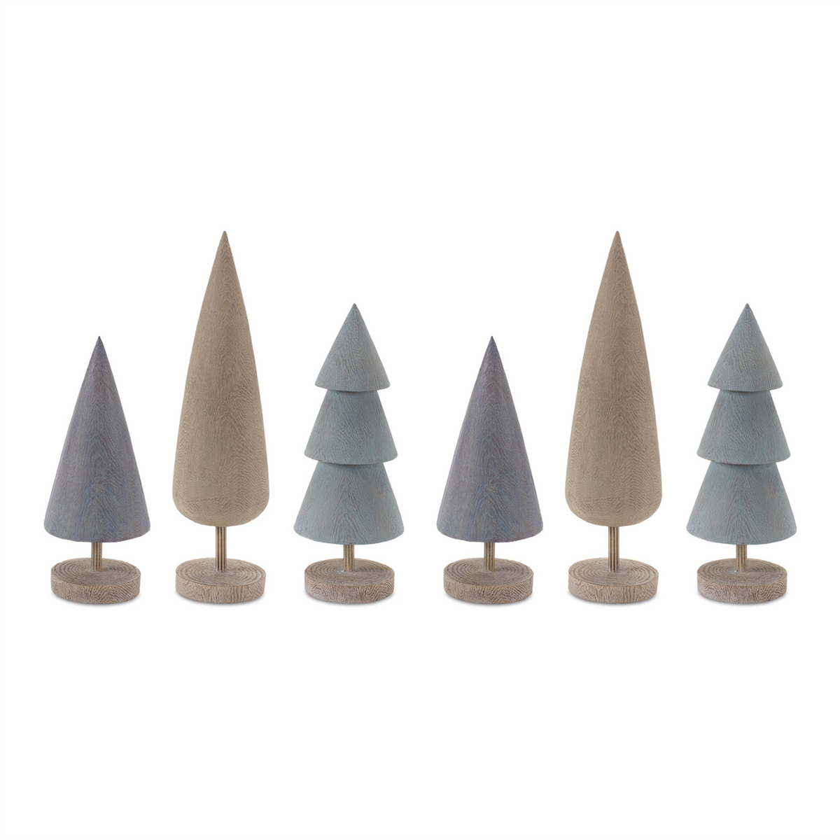Modern Tabletop Pine Tree (Set of 6) -Ship Only