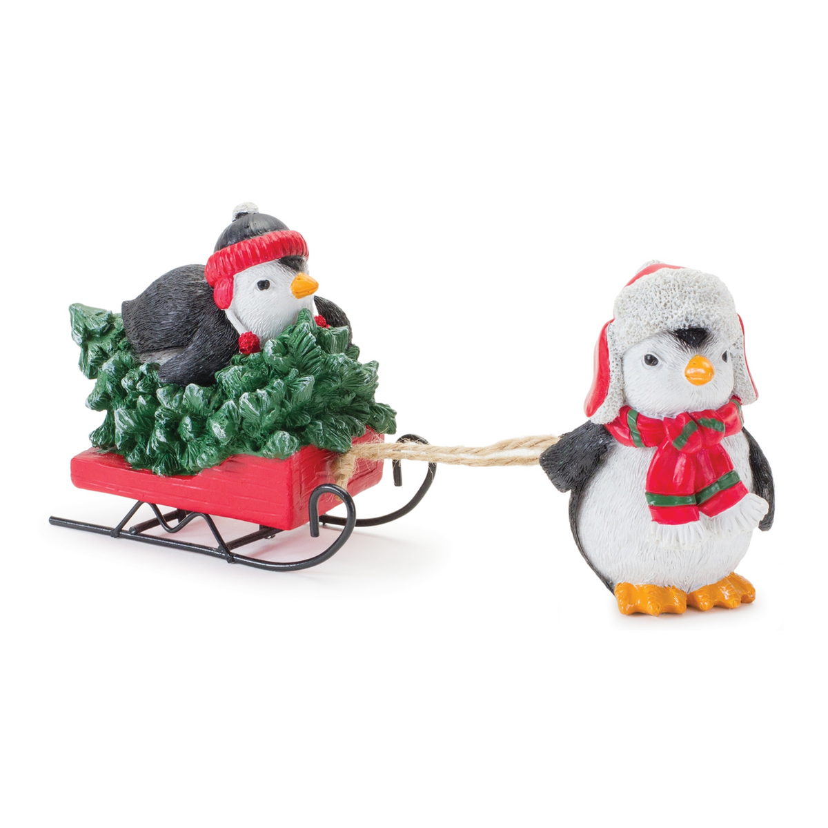 Playful Penguins with Sled Figurine (Set of 2) -Ship Only
