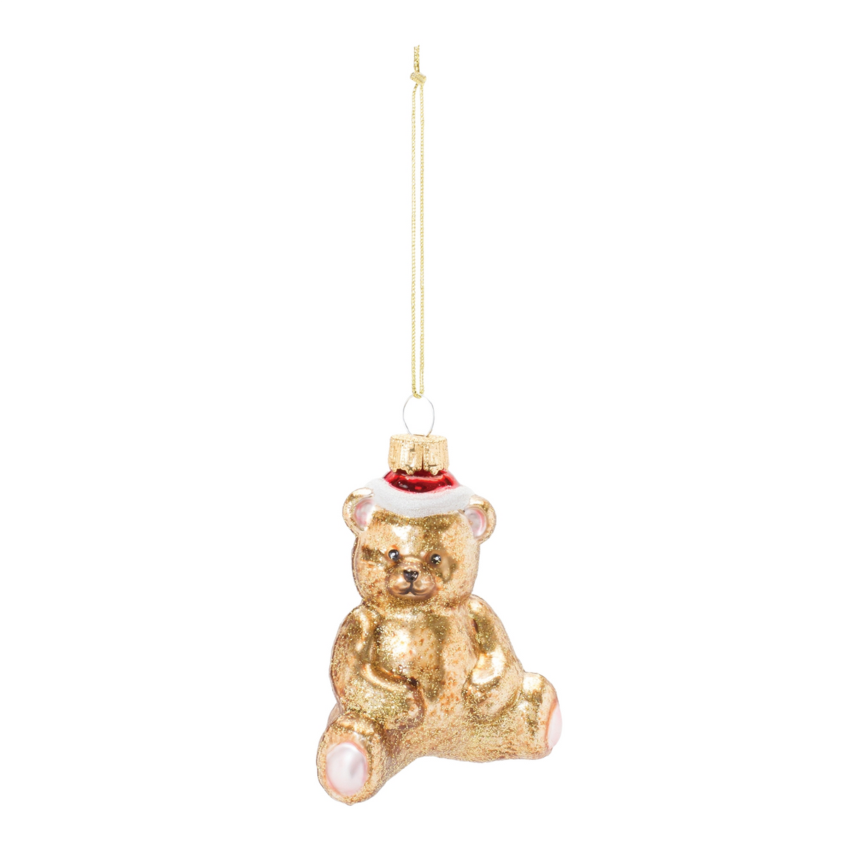Teddy Bear Ornament (Set of 12) 3.75”H Glass