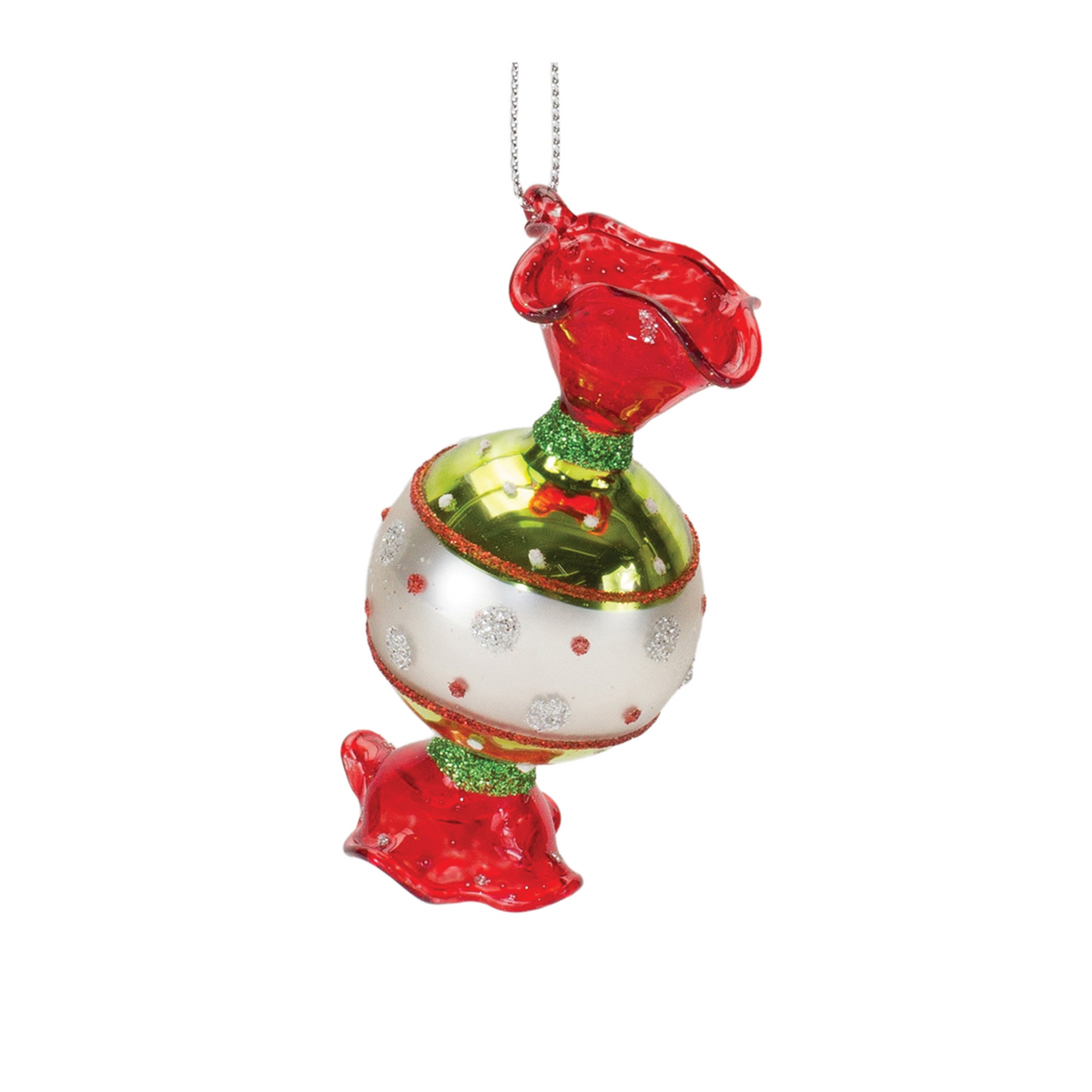 Candy Ornament (Set of 12) 3.25”H Glass -Ship Only