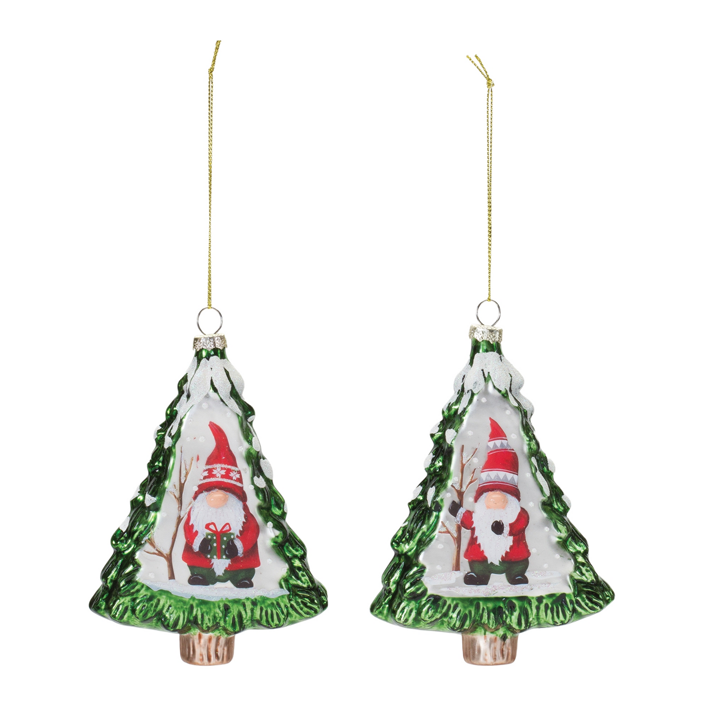 Gnome Pine Tree Ornament (Set of 12) -Ship Only