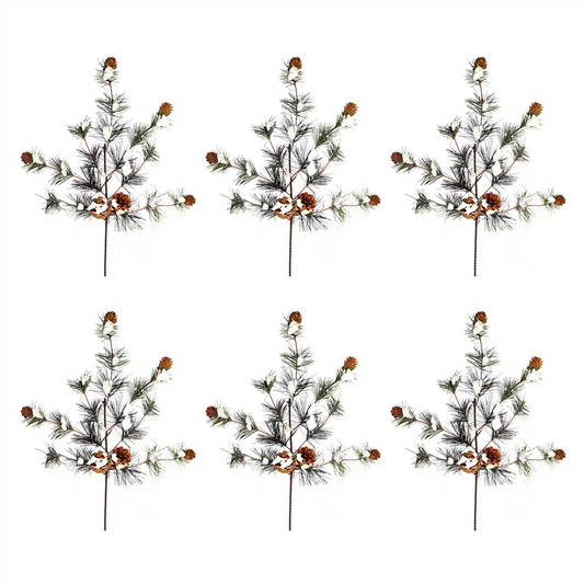 Snowy Pine Spray (Set of 6) -Ship Only