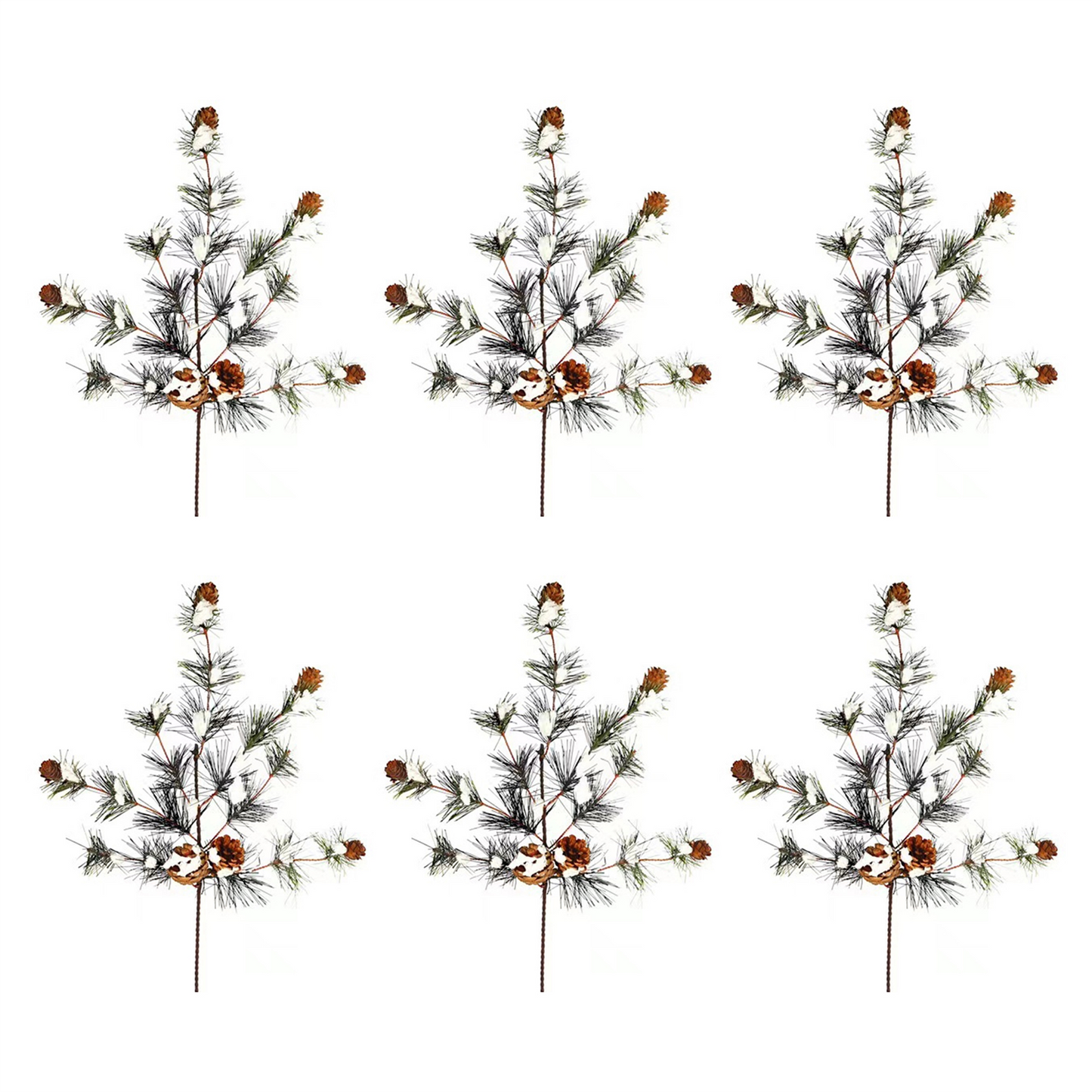 Snowy Pine Spray (Set of 6) -Ship Only