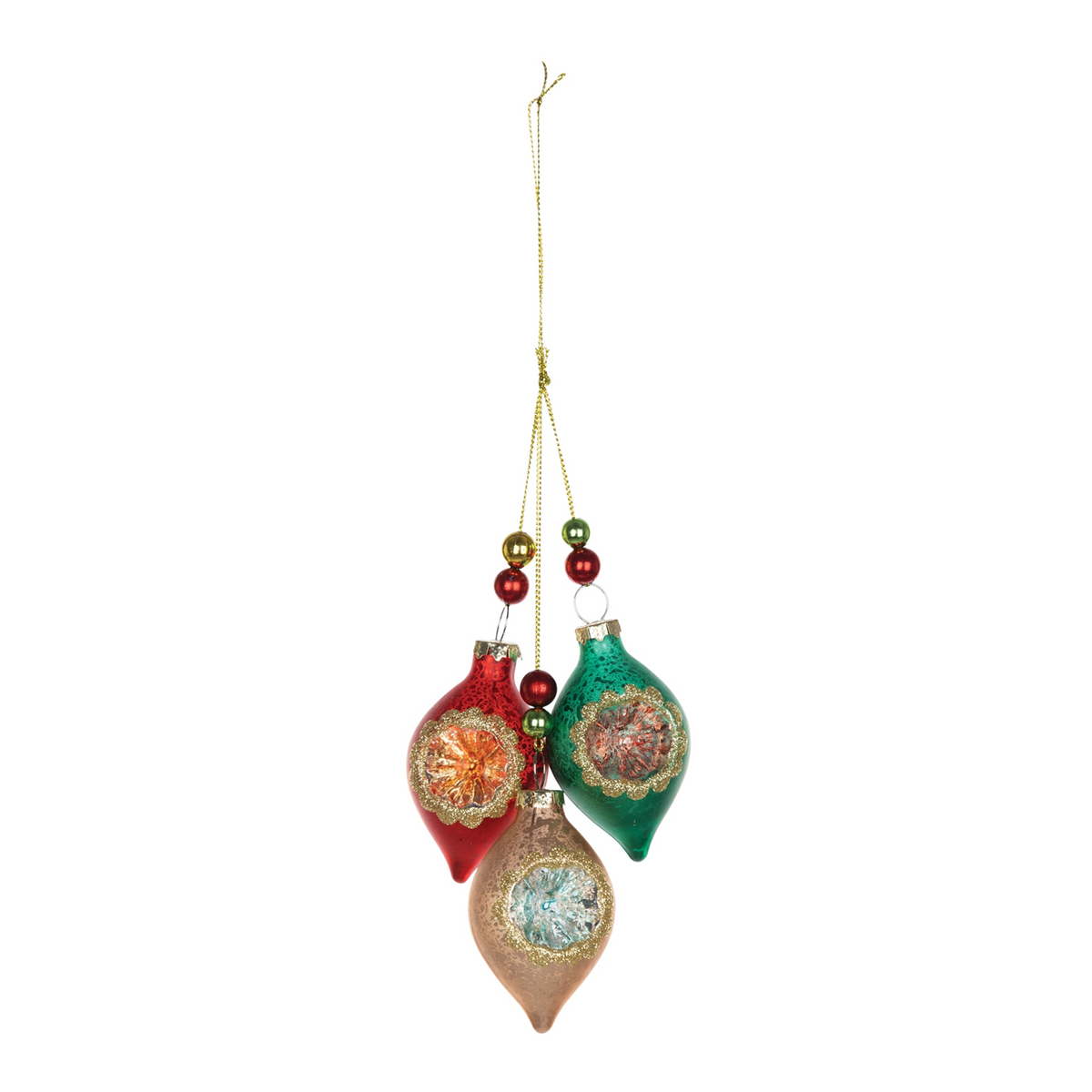 Glass Reflector Ornament Drop (Set of 12) -Ship Only