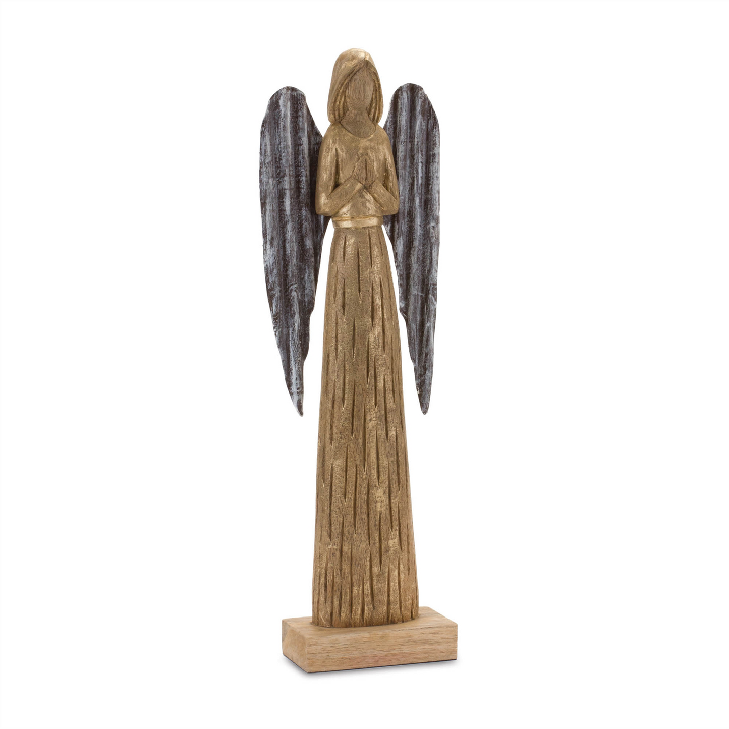 Carved Wood Angel Statue (Set of 2) -Ship Only