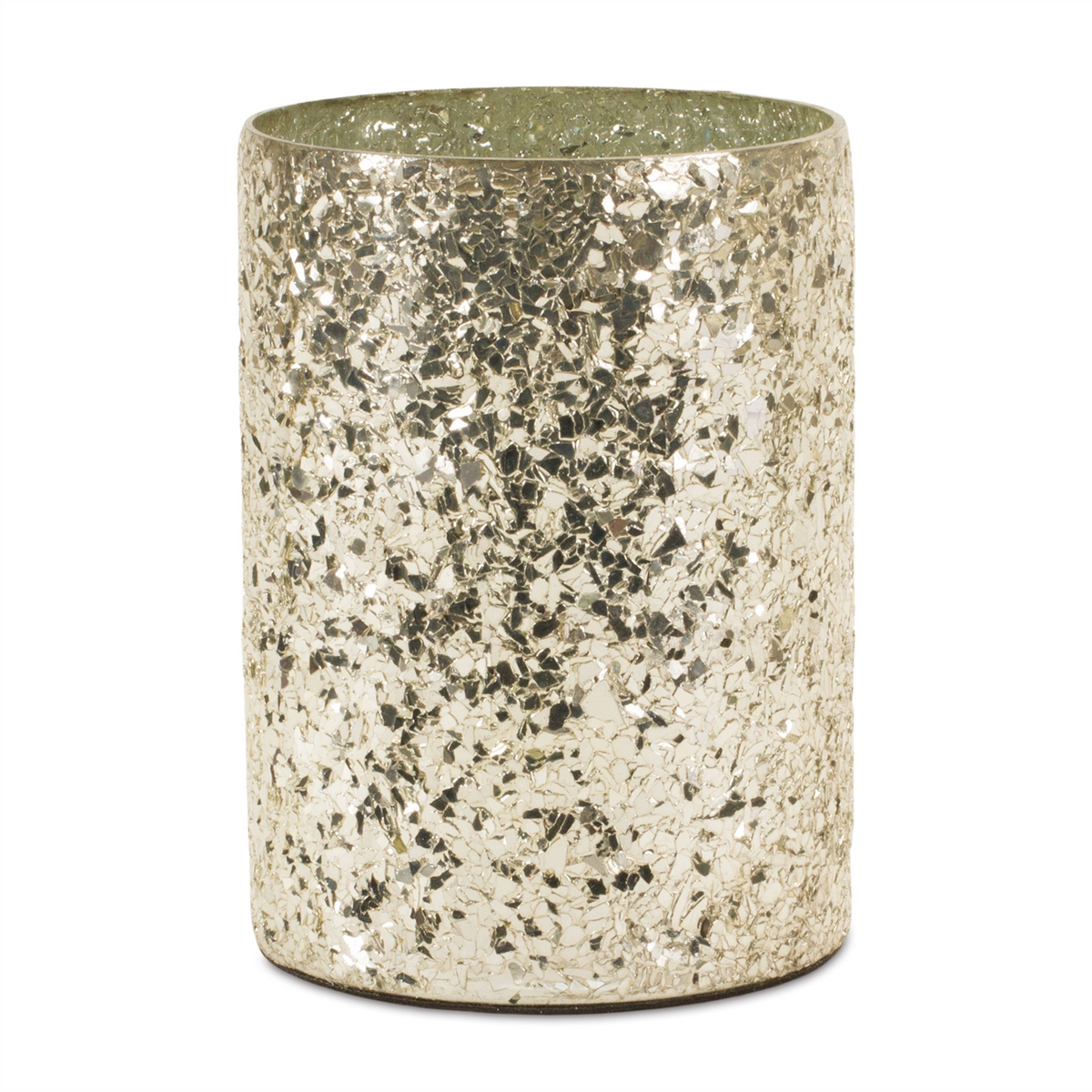 Gold Mosaic Glass Candle Holder (Set of 2) -Ship Only