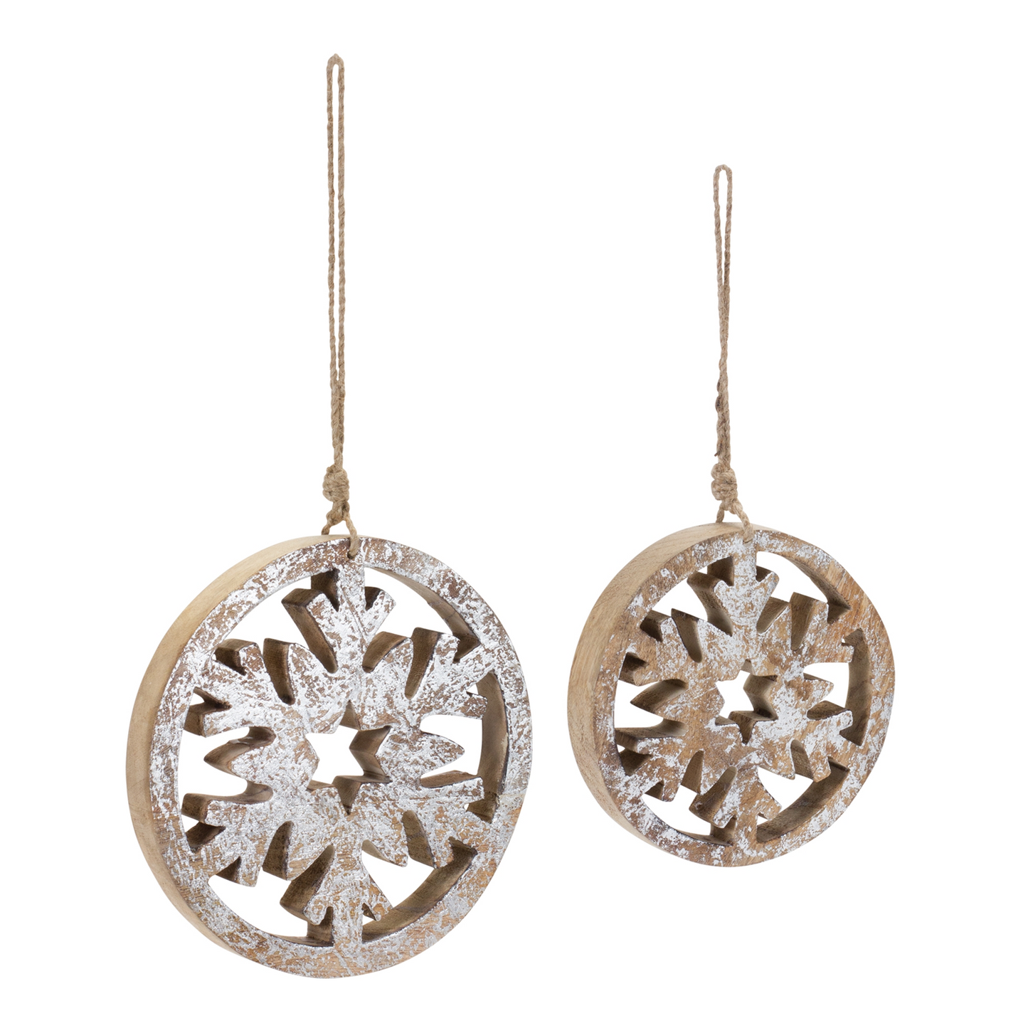 Wood Cut Out Snowflake Ornament (Set of 12) -Ship Only