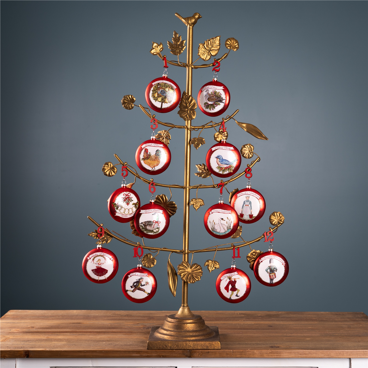Twelve Days of Christmas Ornament (Set of 12) -Ship Only