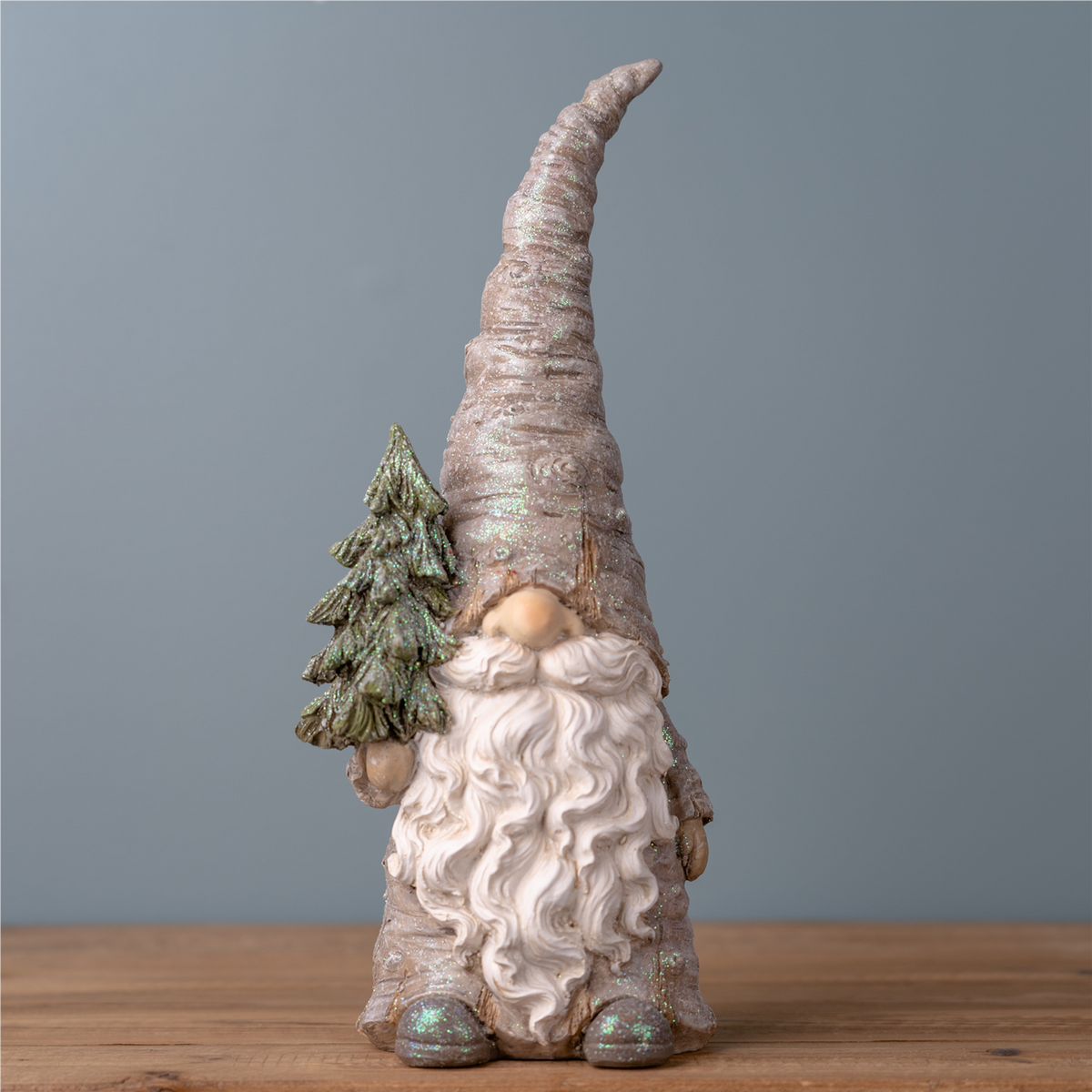 Gnome w/Tree (Set of 2) 13.5”H Resin -Ship Only