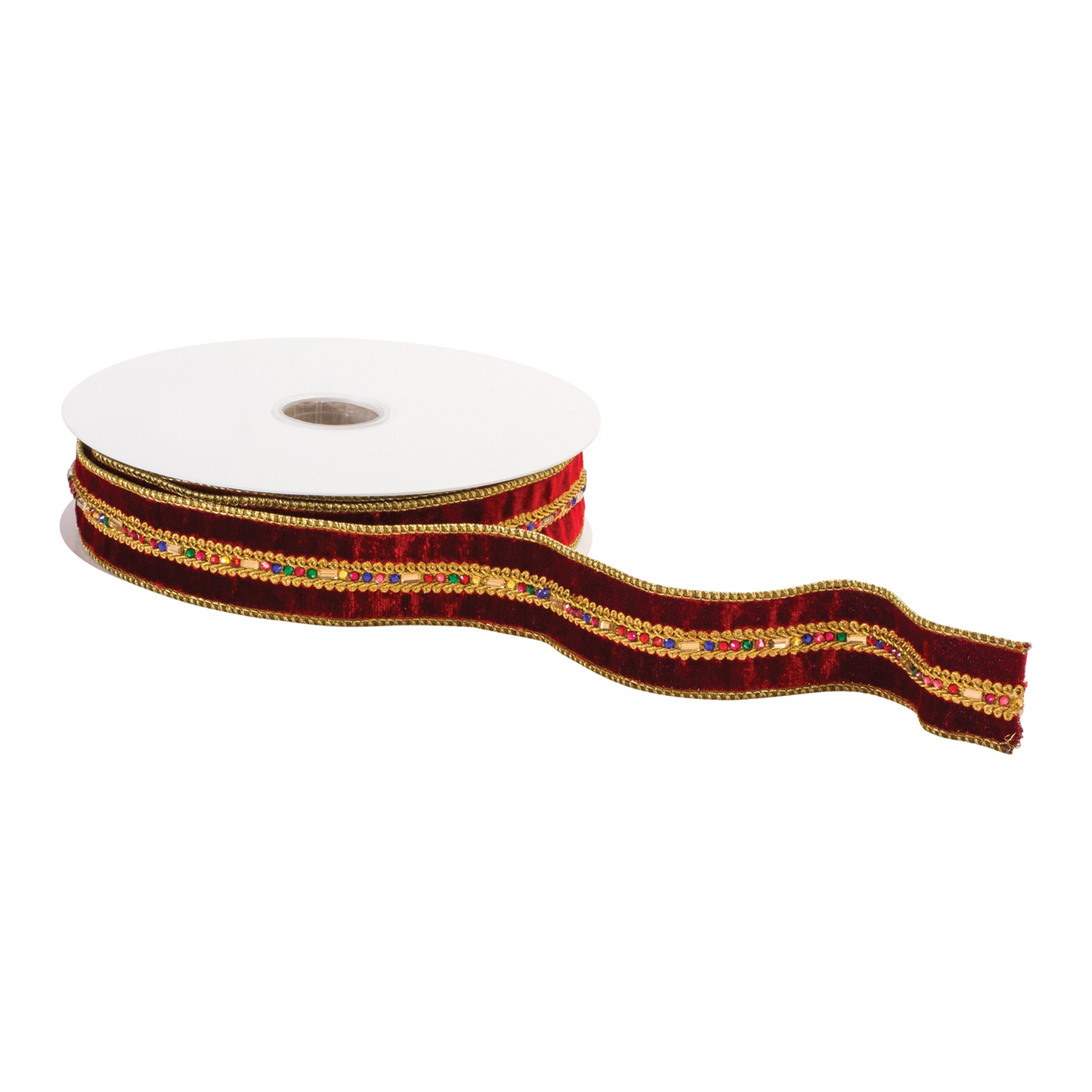 Red and Gold Ribbon 1.5" x 10 yds. -Ship Only