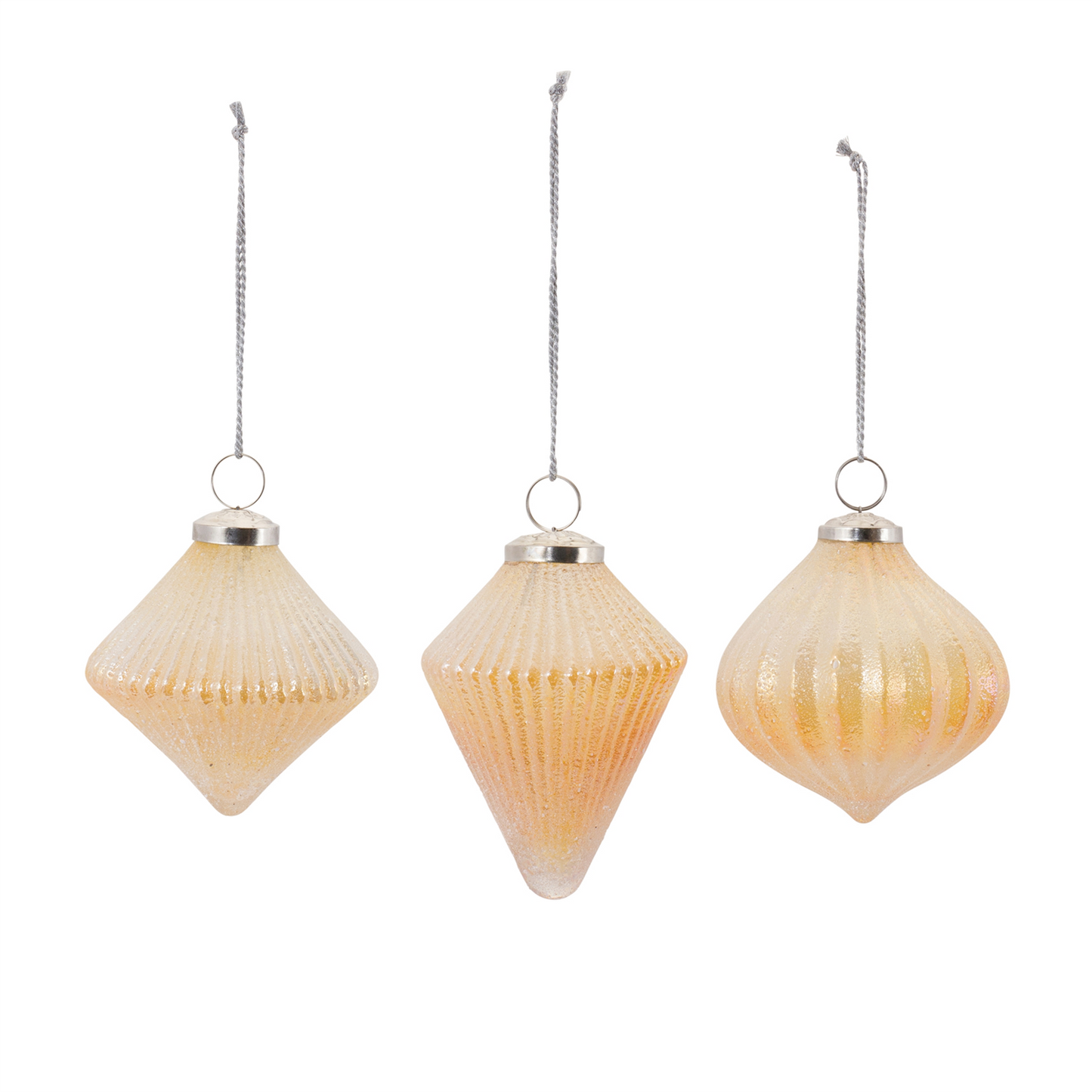 Ribbed Glass Ornament (Set of 6) -Ship Only