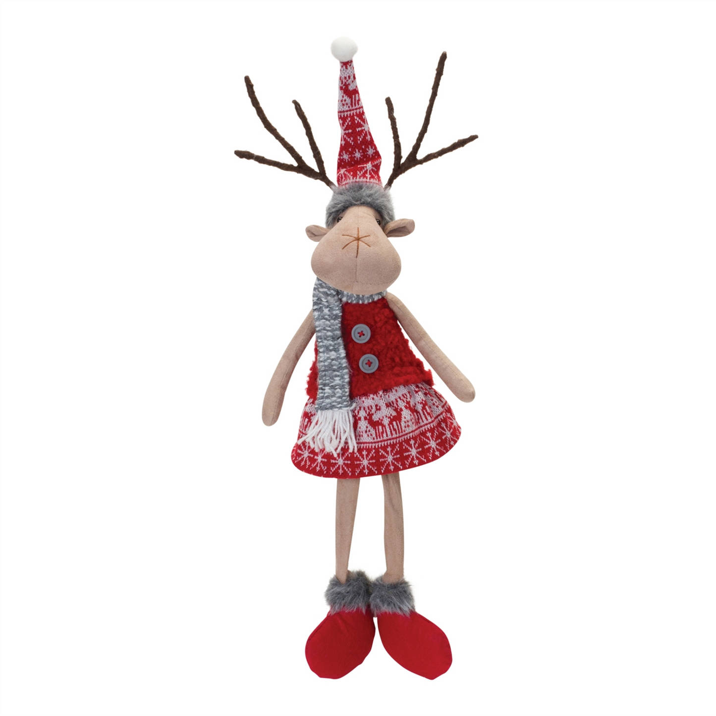 Plush Winter Deer Shelf Sitter (Set of 2) -Ship Only