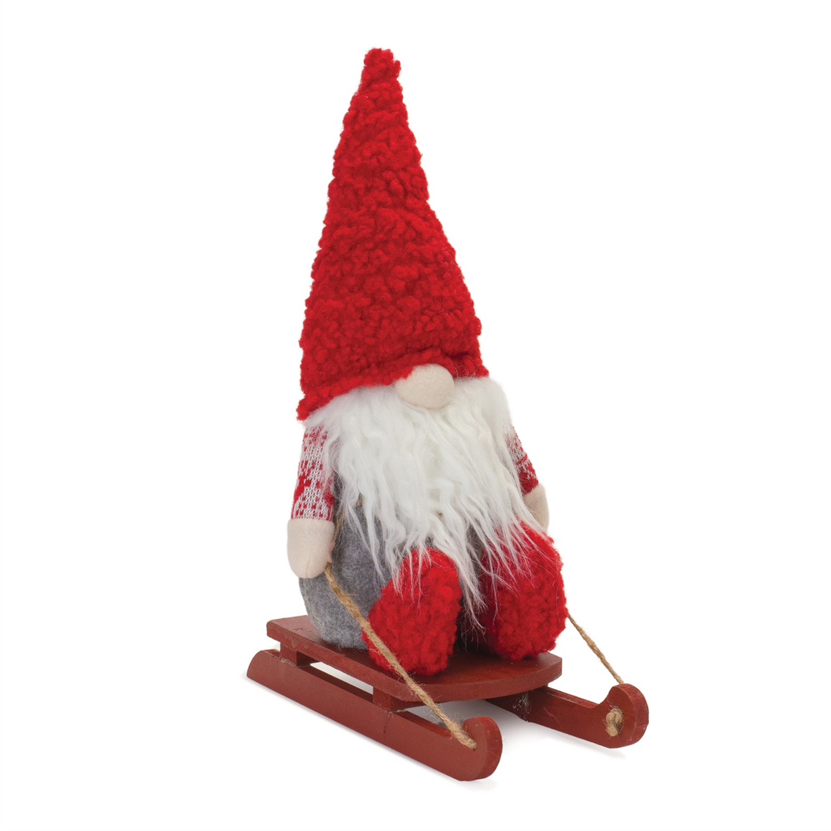 Plush Winter Gnome on Sled (Set of 2) -Ship Only