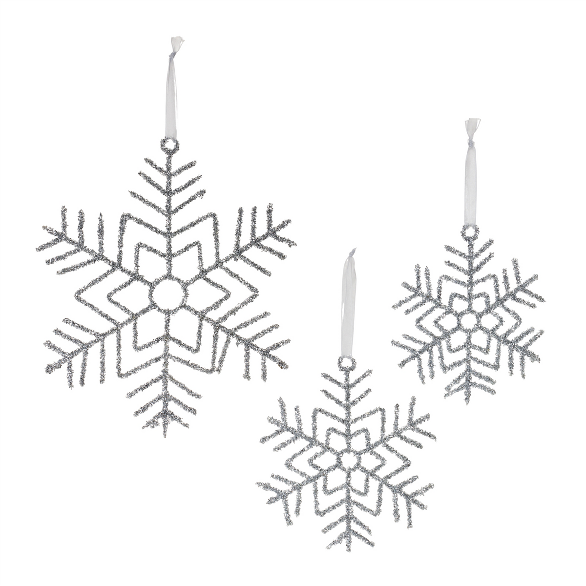 Glittered Wire Snowflake Ornament (Set of 12) -Ship Only