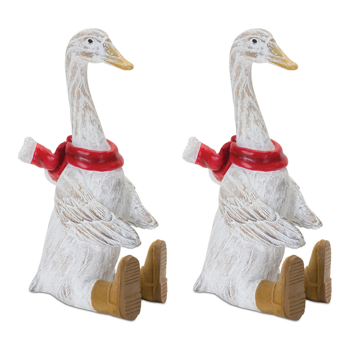 Christmas Goose w/Boots (Set of 2) 10”H Resin -Ship Only