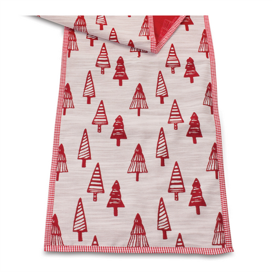 Table Runner w/Trees 72"L x 14"W Polyester -Ship Only