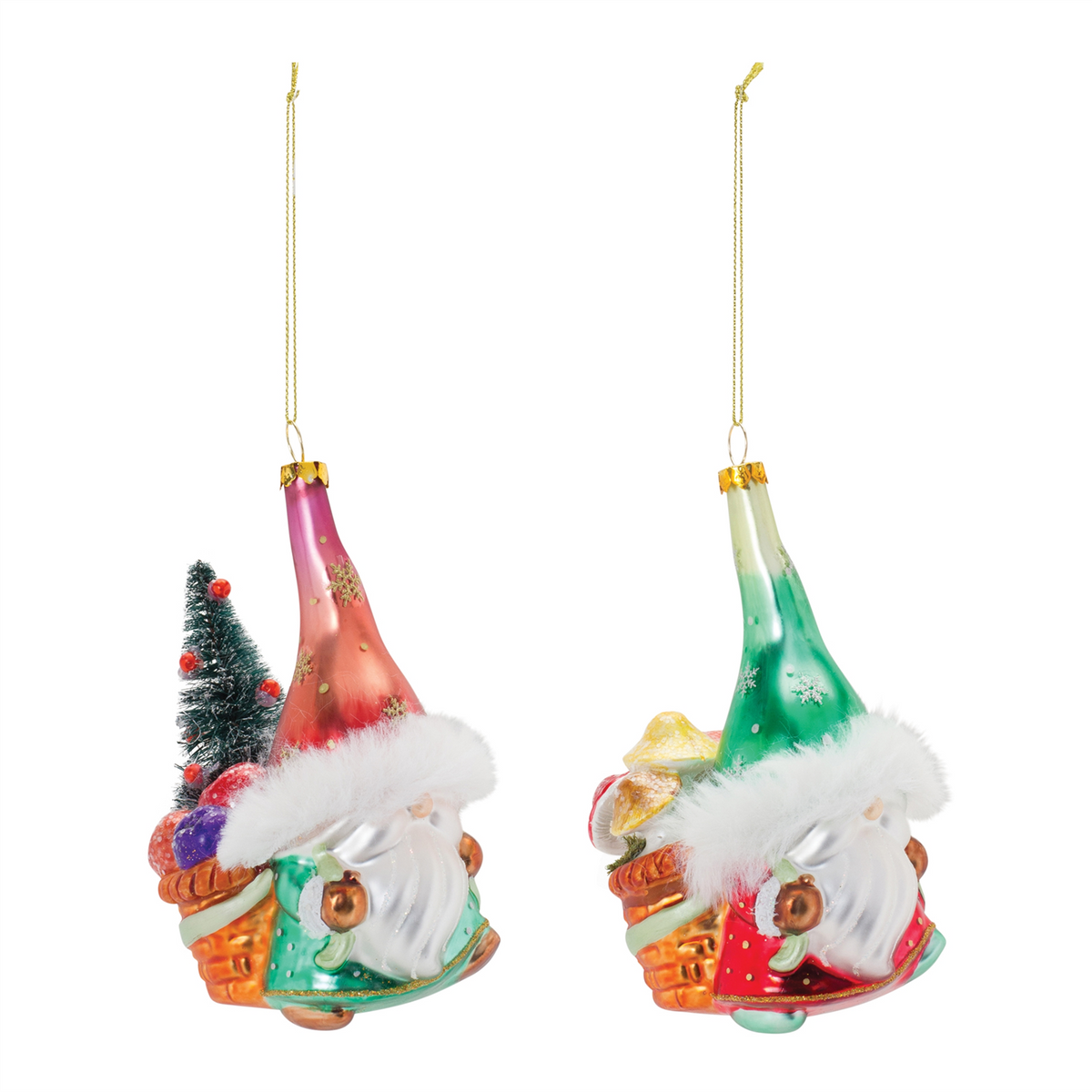 Glass Santa Gnome Ornament (Set of 6) -Ship Only