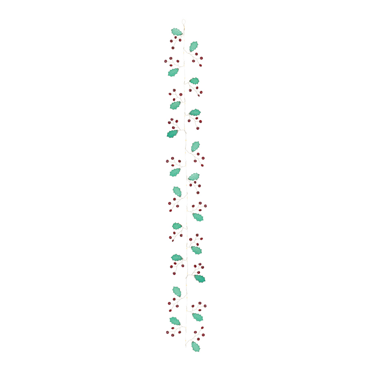Holly and Gem Garland (Set of 2) 5.5'L Plastic -Ship Only