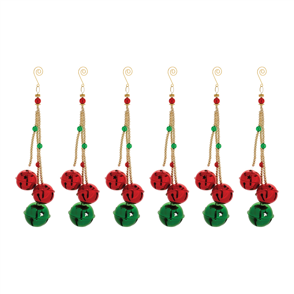 Sleigh Bell Drop Ornament (Set of 6) -Ship Only