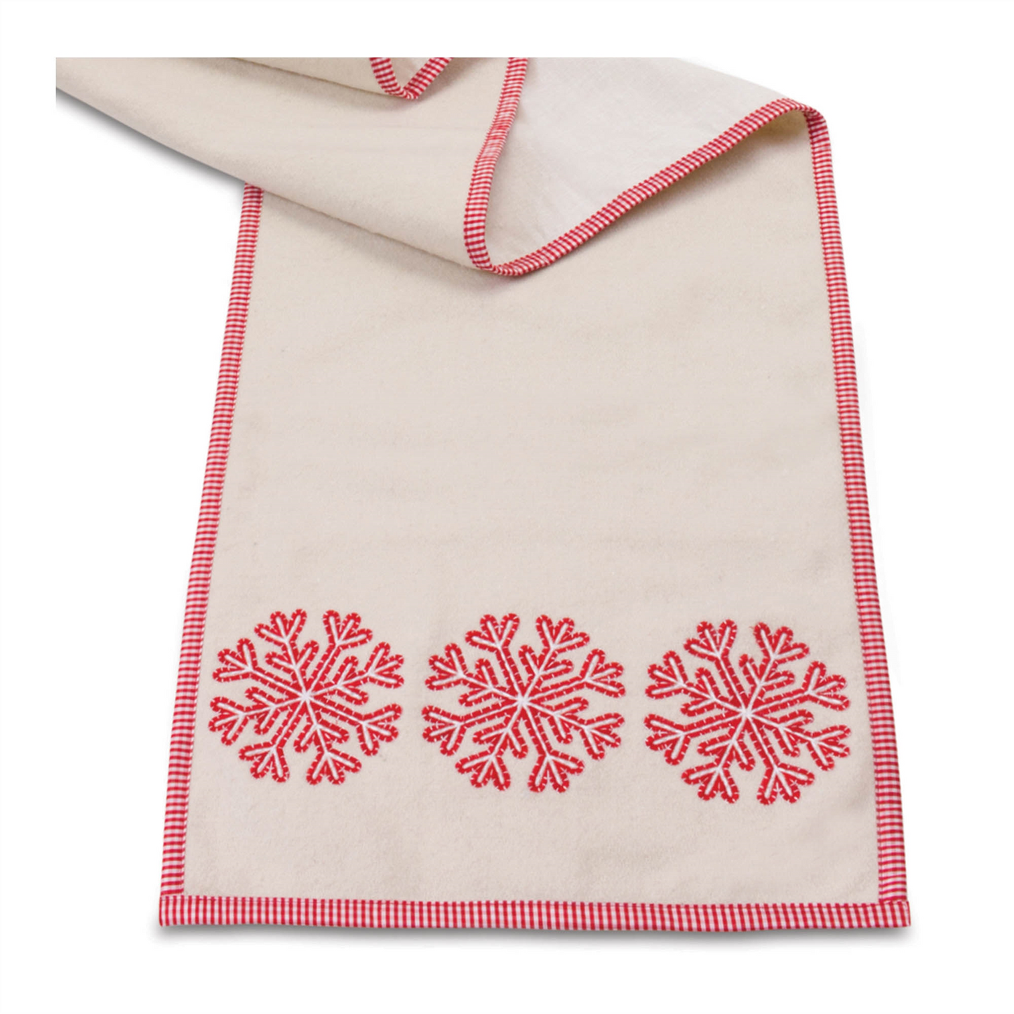Embroidered Snowflake Table Runner 72"L -Ship Only