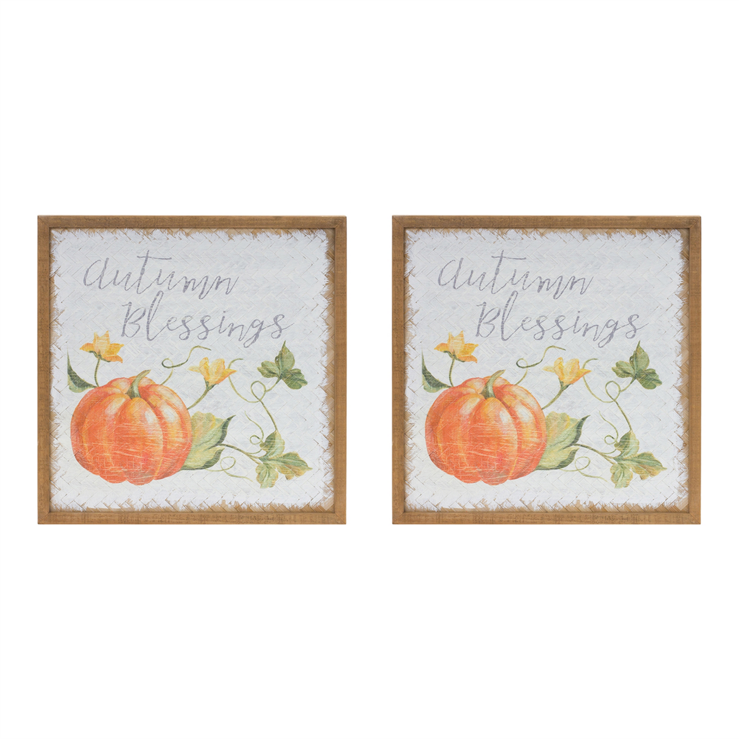 Autumn Blessing Pumpkin Sign (Set of 2) -Ship Only