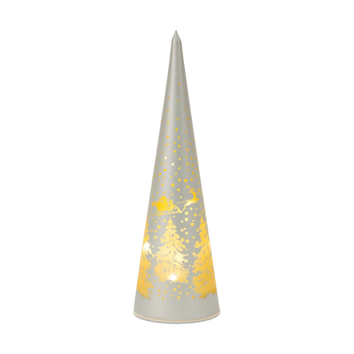 LED Frosted Glass Tree Decor (Set of 2) -Ship Only