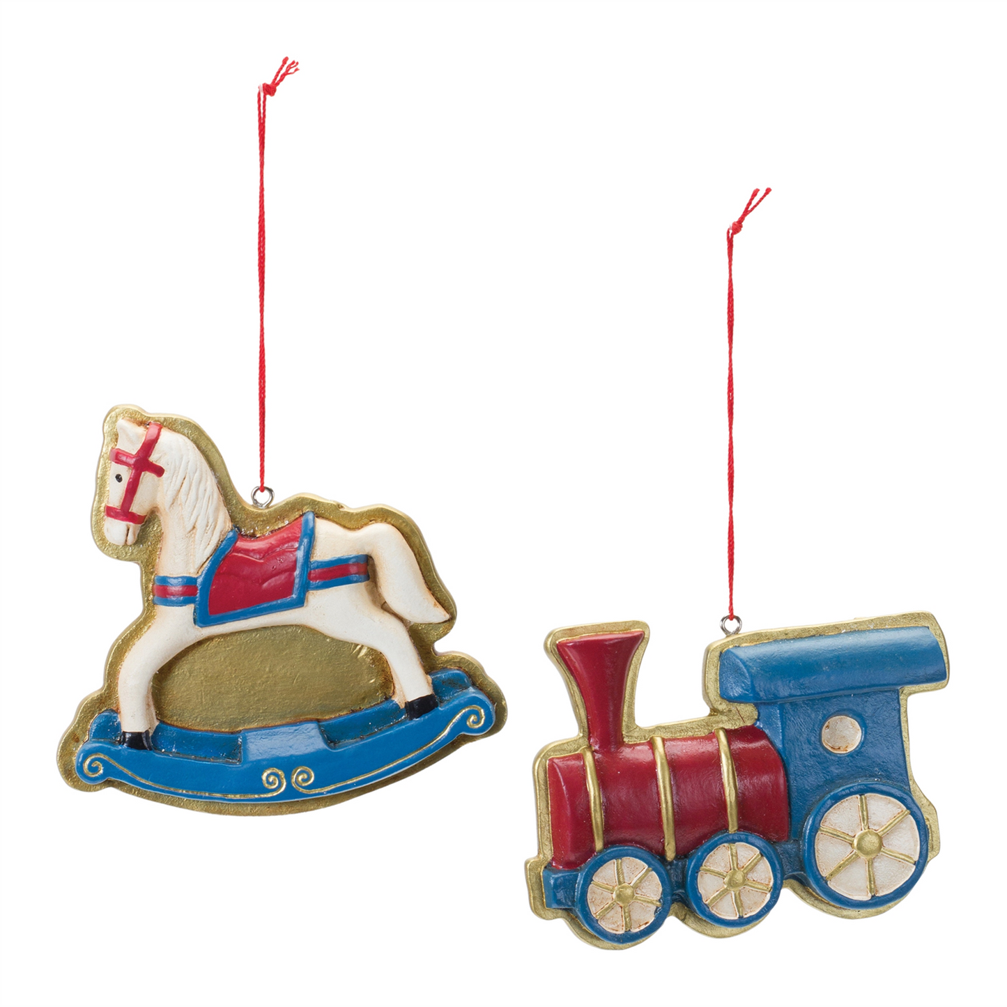 Rocking Horse and Toy Train Ornament (Set of 12) -Ship Only