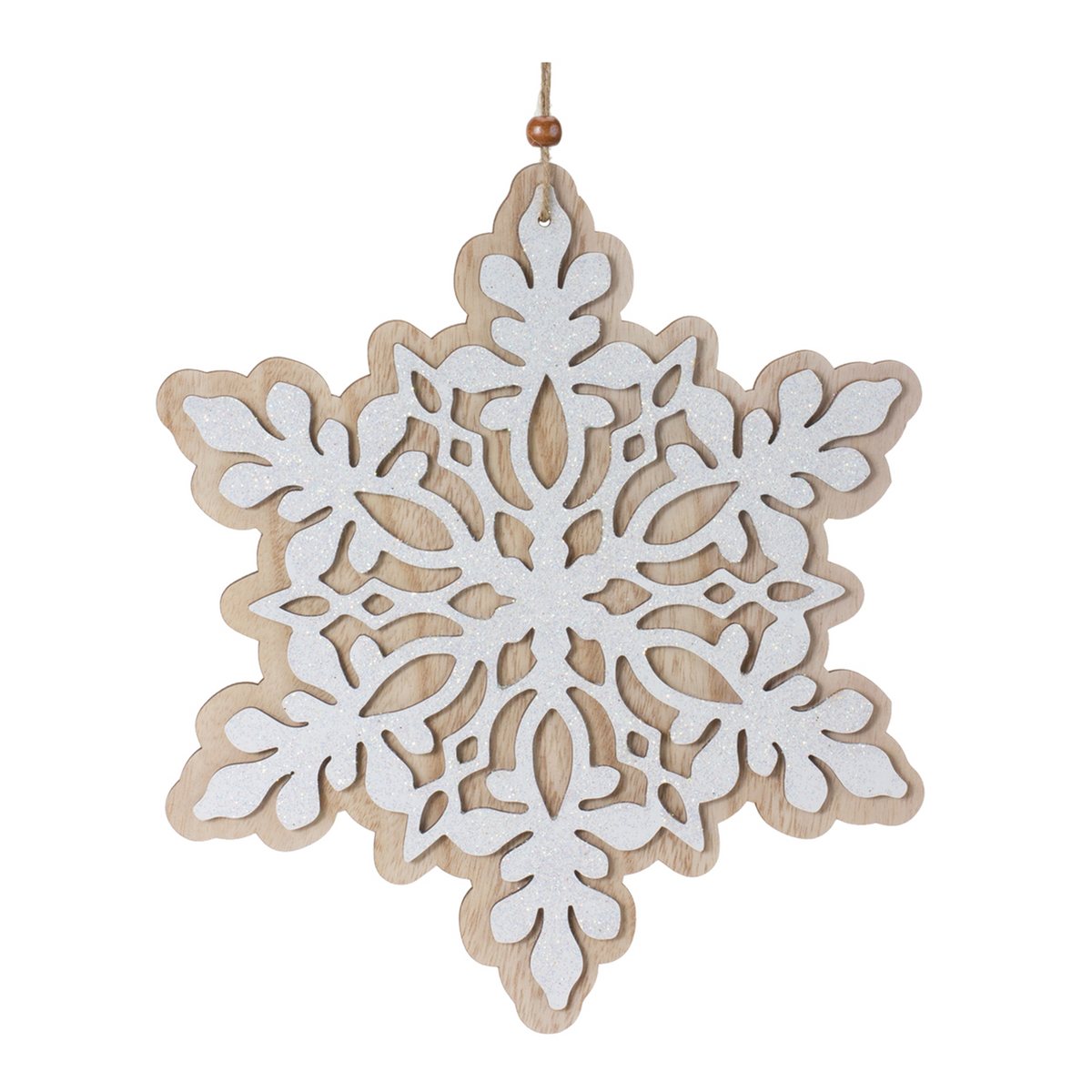 Snowflake Ornament (Set of 24) 7"H, 9"H Wood -Ship Only