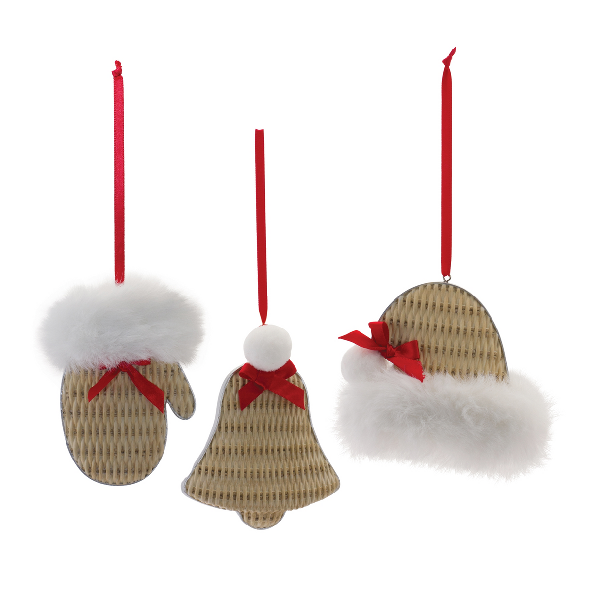 Cozy Mitten Hat and Bell Ornament (Set of 12) -Ship Only