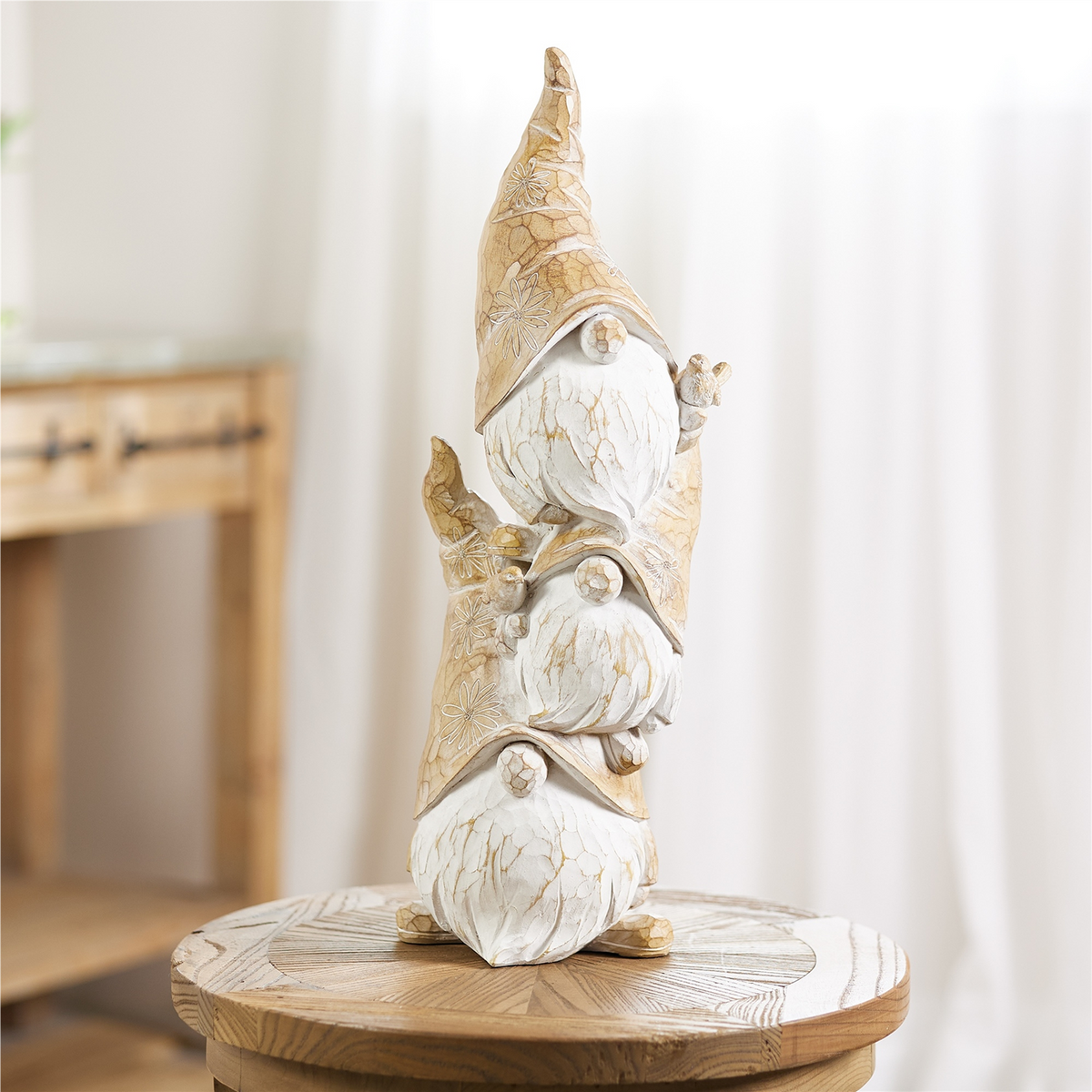Carved Spring Gnome Stack 23"H -Ship Only