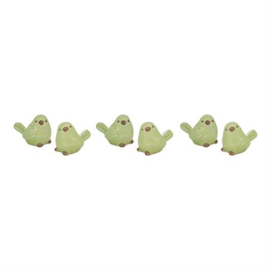 Irredescent Ceramic Bird Figurine (Set of 6) -Ship Only