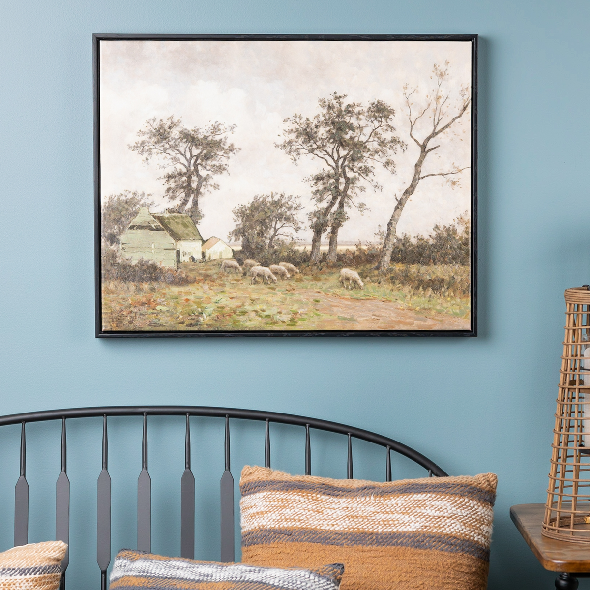 Framed Farm Canvas Wall Art 28"L -Ship Only