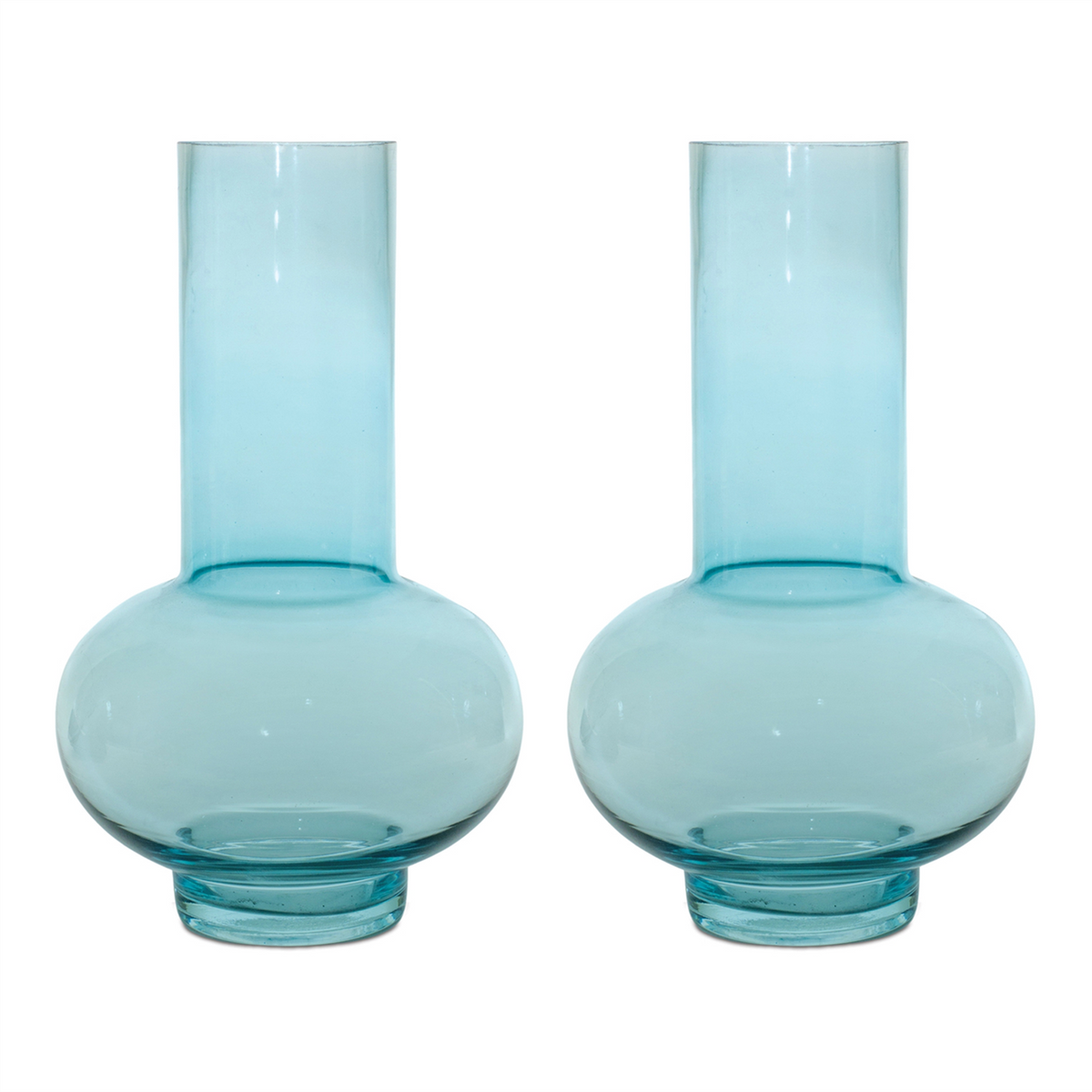 Blue Glass Vase (Set of 2) -Ship Only