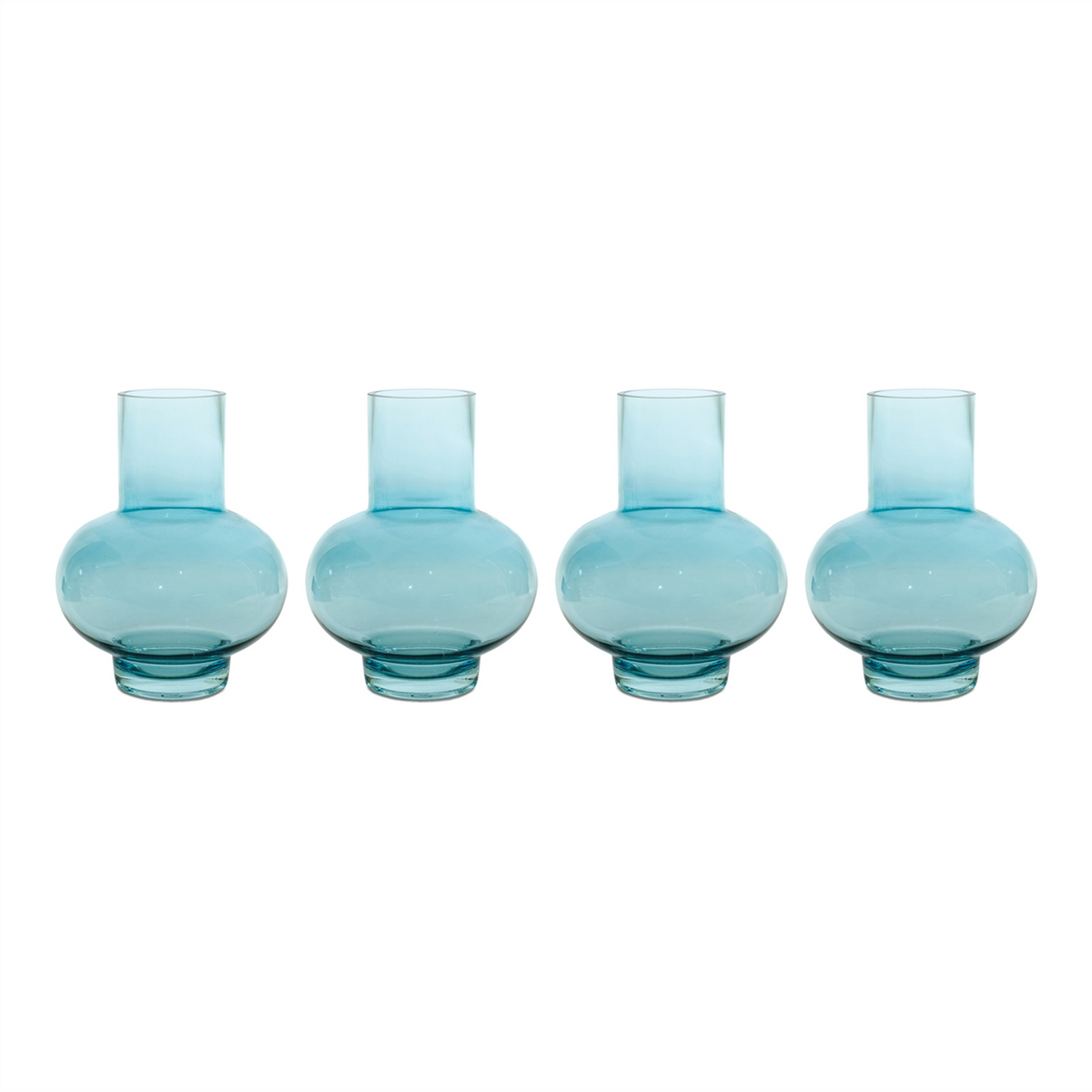 Blue Glass Vase (Set of 4) -Ship Only