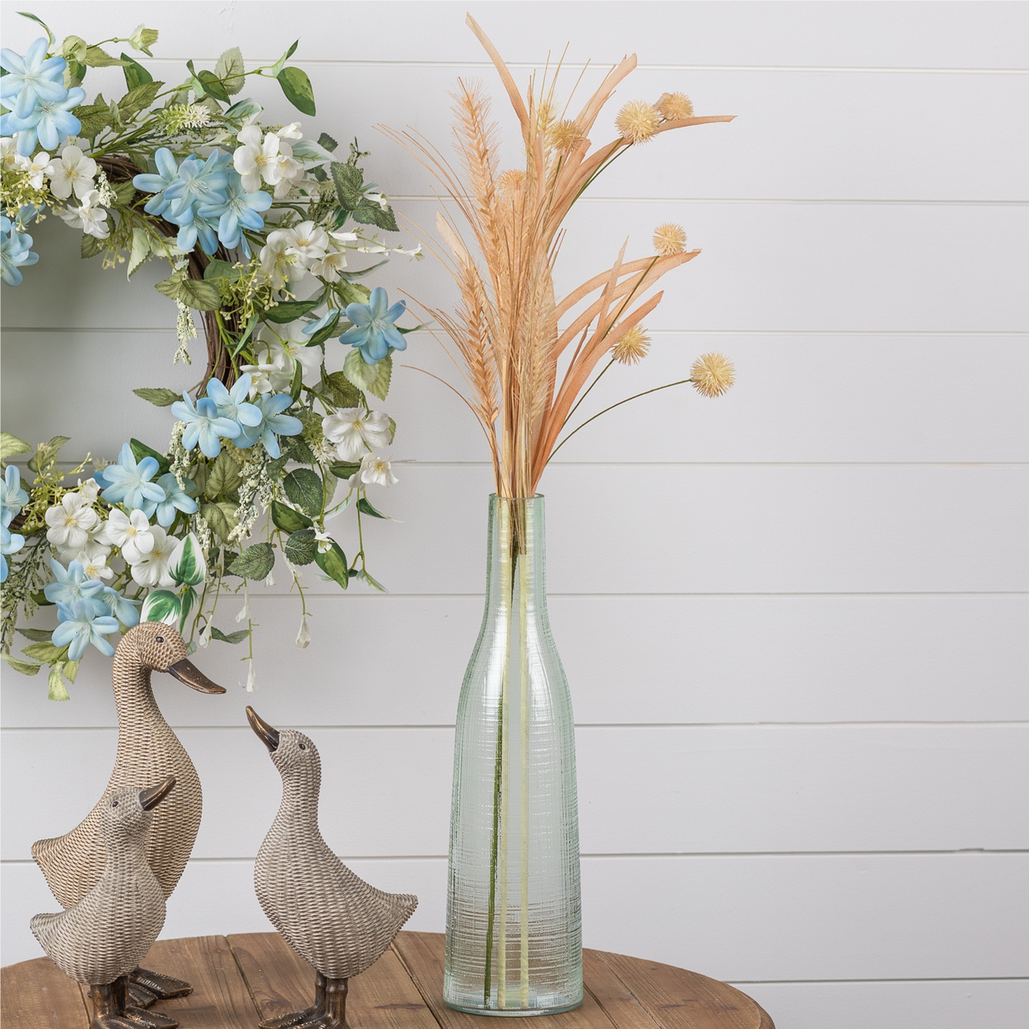 Green Glass Bottle Vase (Set of 4) -Ship Only