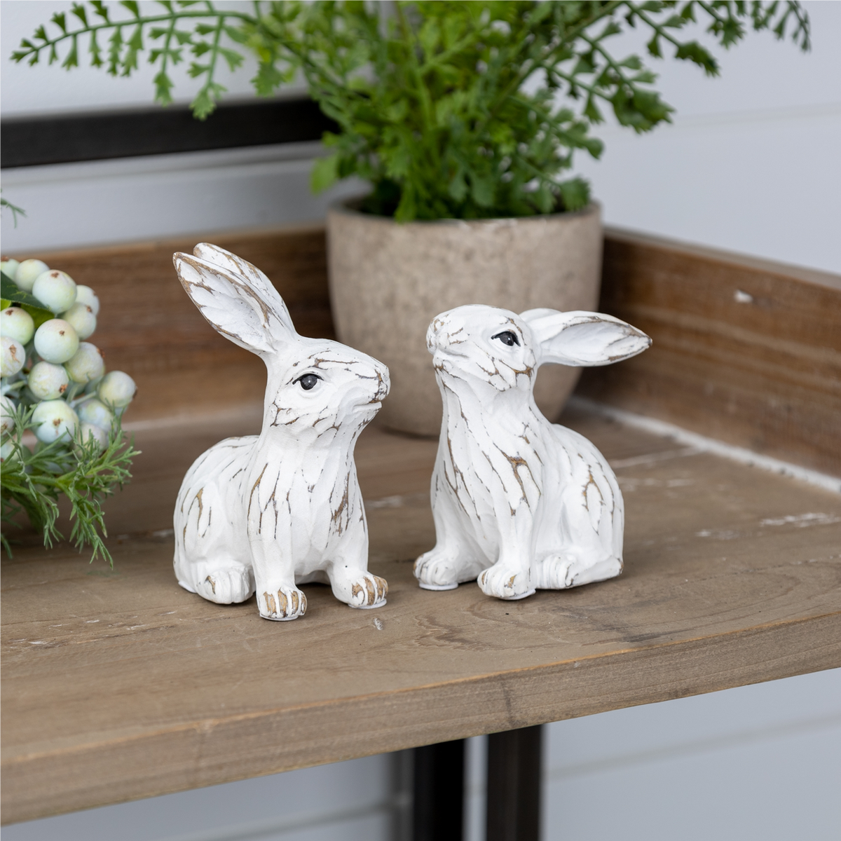 Carved Bunny Figurine (Set of 6) -Ship Only