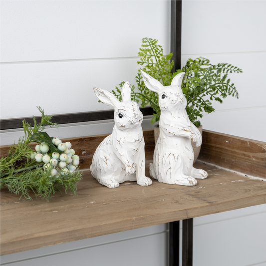 Bunny (Set of 2) 6"H, 7.5"H Resin -Ship Only
