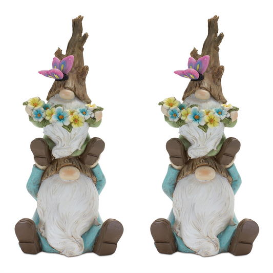 Tree Trunk Gnome Stack (Set of 2) -Ship Only