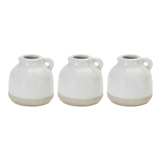 Pitcher Bud Vase (Set of 3) 4.75”H Stoneware