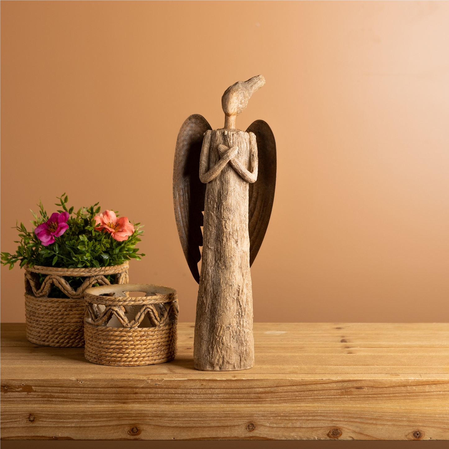 Rustic Tree Angel Statue 15"H -Ship Only