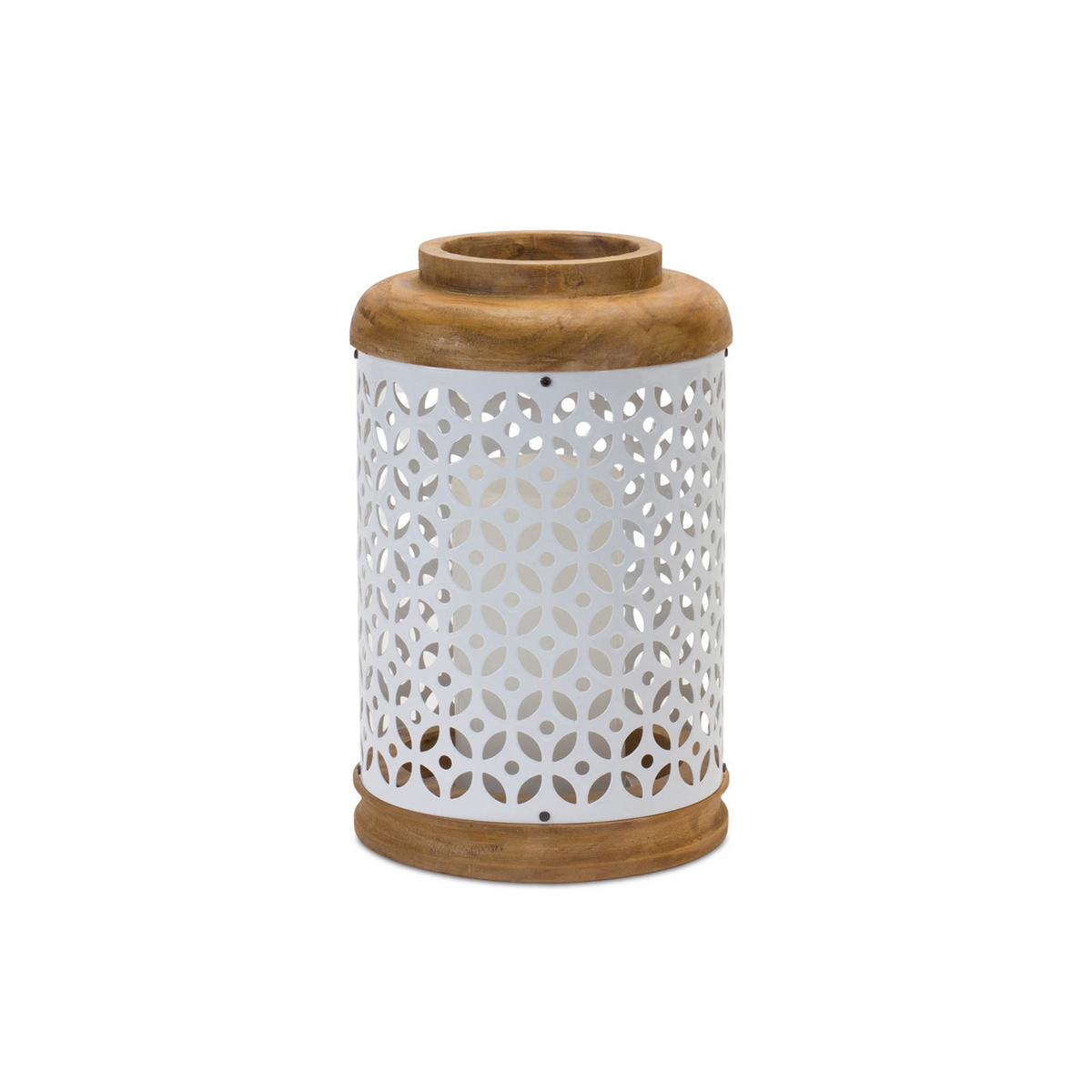 Geometric Punched Metal Lantern (Set of 2) -Ship Only