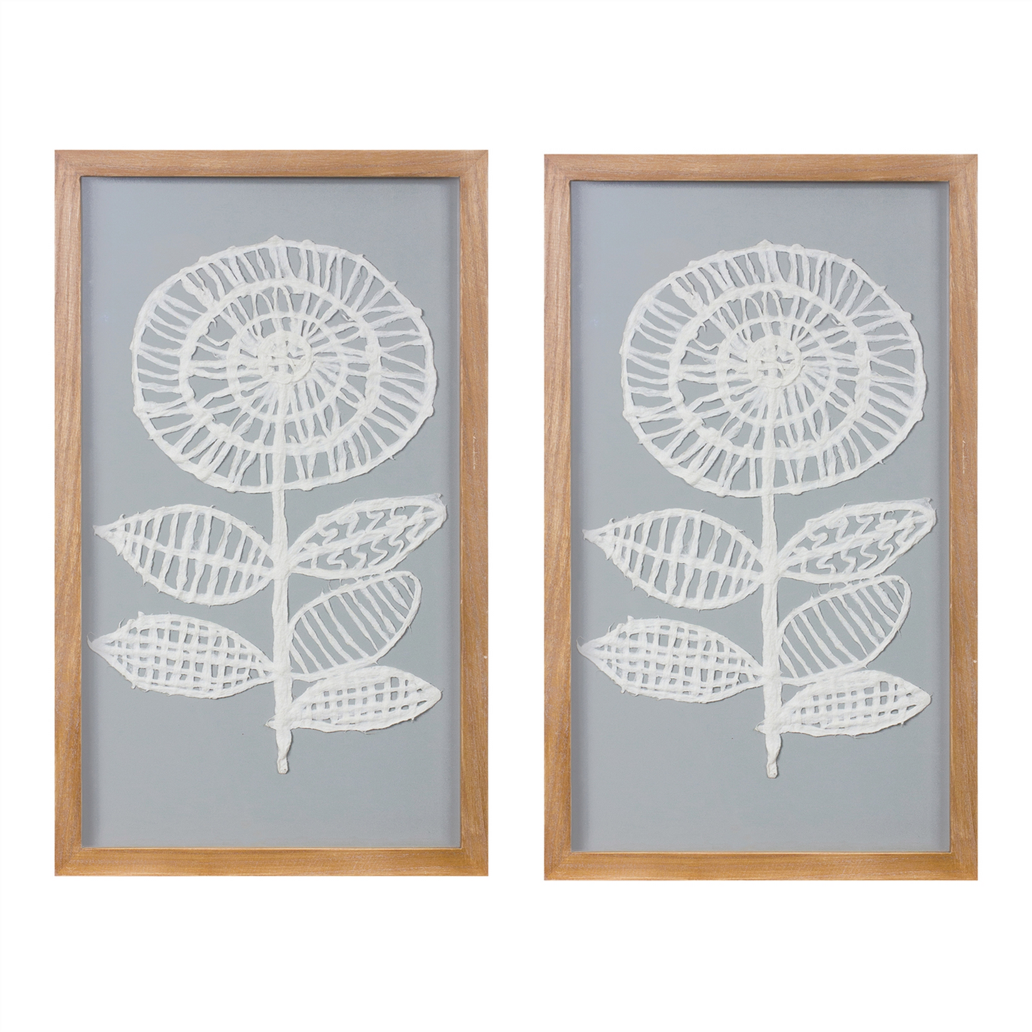 Framed Paper Mache Flower Wall Art (Set of 2) -Ship Only