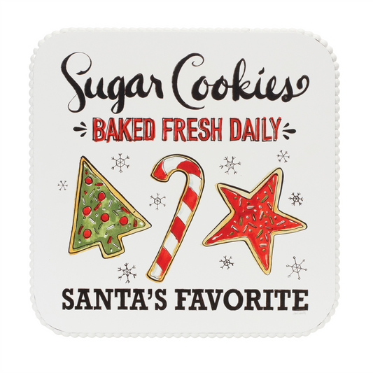 Santa's Favorite Cookie Plate Pedestal 14.25"D -Ship Only
