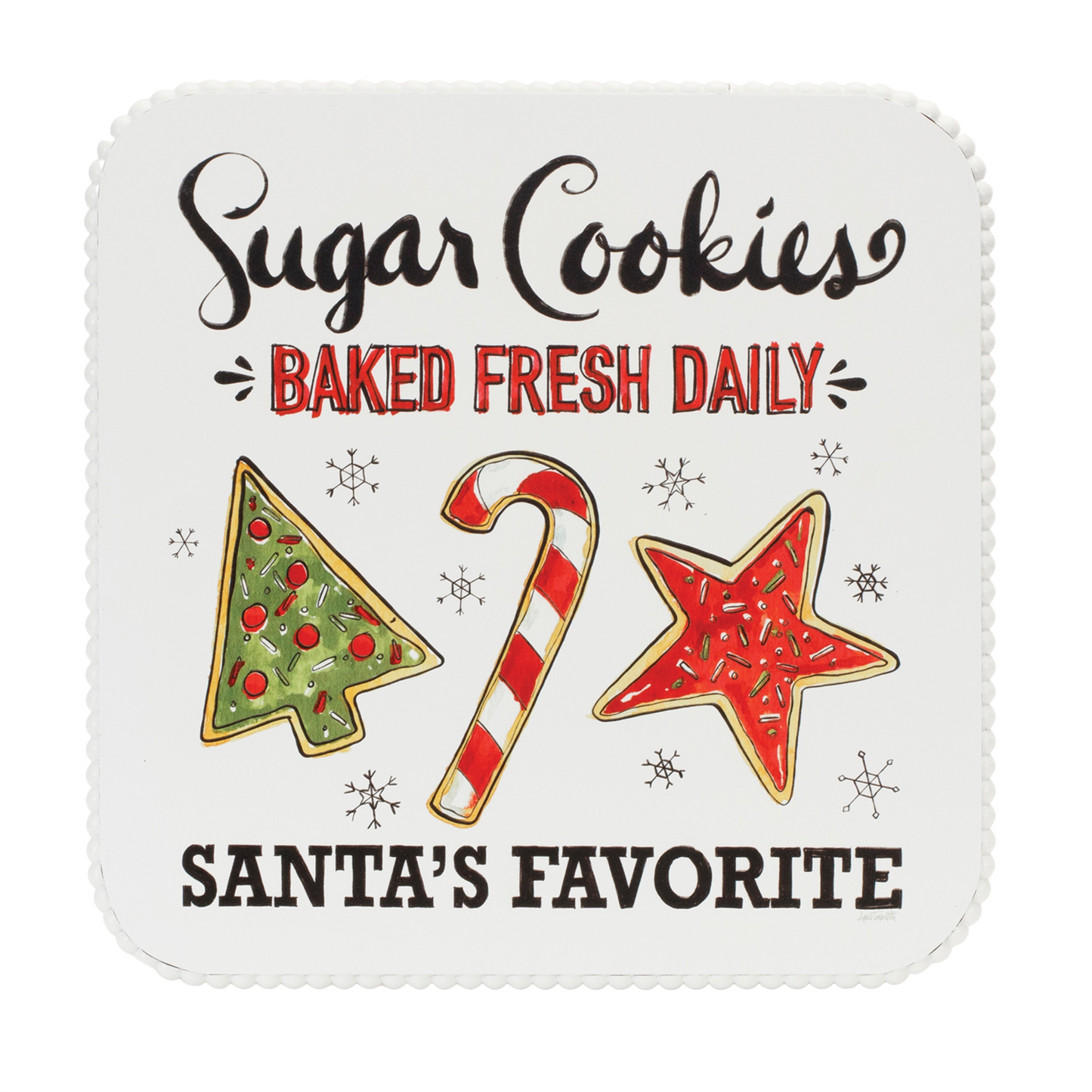 Santa's Favorite Cookie Plate Pedestal 14.25"D -Ship Only