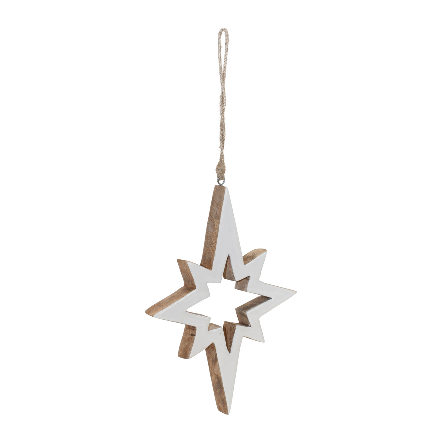 Wood Star Cut-Out Ornament (Set of 4) -Ship Only
