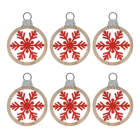 Metal Snowflake with Oranment Frame (Set of 6) -Ship Only
