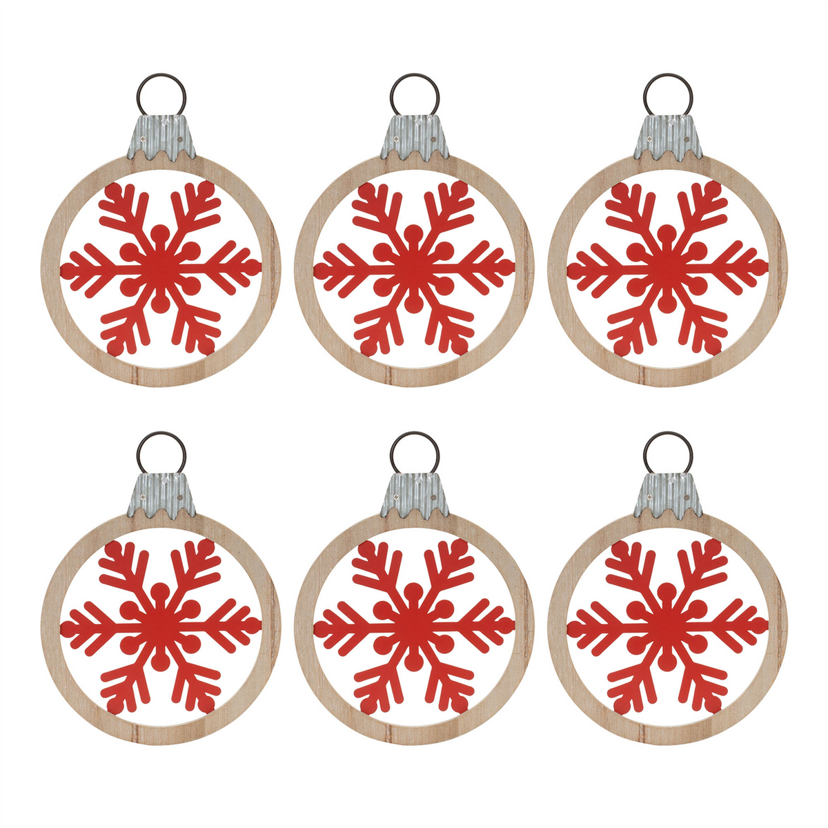 Metal Snowflake with Oranment Frame (Set of 6) -Ship Only