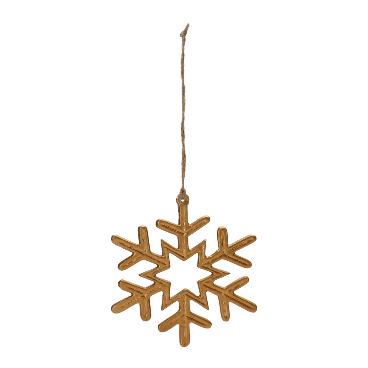 Gold Metal Snowflake Ornament (Set of 12) -Ship Only